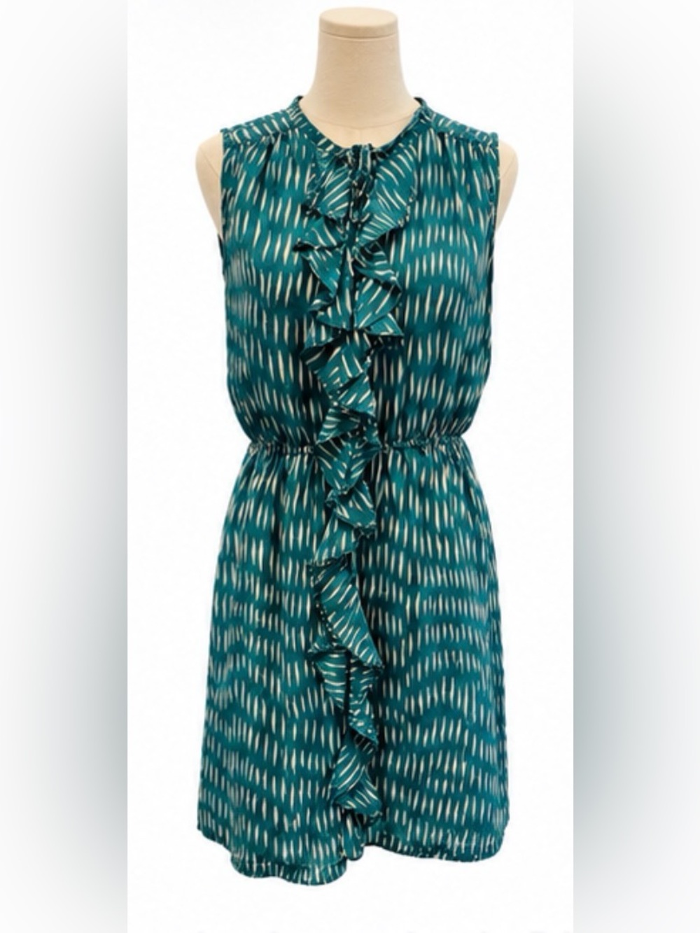 Anthropologie Lil 100% Silk Ruffle Dress Size 8 Y2K